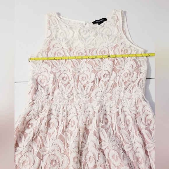 Sienastudio Pink White Lace Overlay Sleeveless Midi Dress Size 14 Soft Girl - Picture 7 of 9